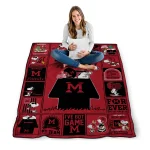 miami redhawks snoopy love red quilt blanket best selling
