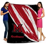 miami redhawks stroke art red white quilt blanket best selling