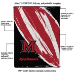 miami redhawks stroke art red white quilt blanket best selling