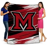 miami redhawks wild lines red white quilt blanket best selling