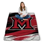 miami redhawks wild lines red white quilt blanket best selling