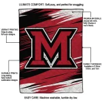 miami redhawks wild lines red white quilt blanket best selling