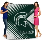 michigan state spartans arrow layers green quilt blanket best selling