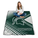 michigan state spartans arrow layers green quilt blanket best selling