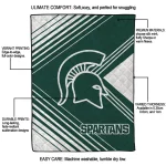 michigan state spartans arrow layers green quilt blanket best selling