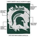 michigan state spartans block border green quilt blanket best selling