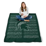 michigan state spartans bold red green quilt blanket best selling
