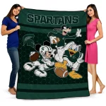michigan state spartans disney football green quilt blanket best selling