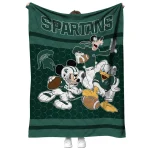 michigan state spartans disney football green quilt blanket best selling