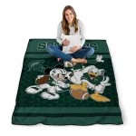 michigan state spartans disney football green quilt blanket best selling