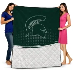 michigan state spartans dot illusion green quilt blanket best selling