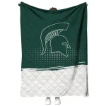 michigan state spartans dot illusion green quilt blanket best selling