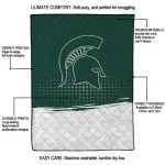 michigan state spartans dot illusion green quilt blanket best selling