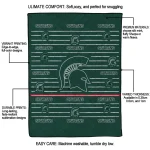 michigan state spartans handdrawn stripes green quilt blanket best selling