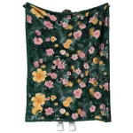 michigan state spartans hibiscus foliage green quilt blanket best selling