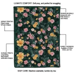 michigan state spartans hibiscus foliage green quilt blanket best selling