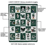 michigan state spartans mickey mouse motif green white quilt blanket best selling