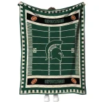 michigan state spartans mickey player green quilt blanket best selling