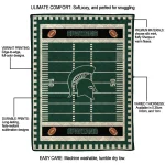michigan state spartans mickey player green quilt blanket best selling