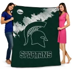 michigan state spartans paint trail green quilt blanket best selling