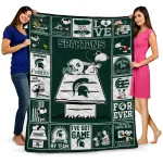 michigan state spartans snoopy love green quilt blanket best selling