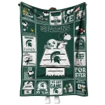 michigan state spartans snoopy love green quilt blanket best selling