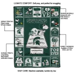 michigan state spartans snoopy love green quilt blanket best selling
