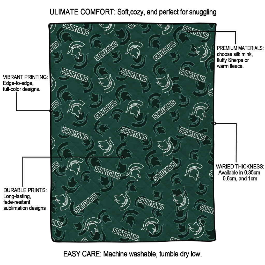 michigan state spartans solid classic green quilt blanket latest model michigan state spartans solid classic green quilt blanket latest model