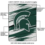 michigan state spartans wild lines green white quilt blanket best selling