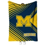 michigan wolverines arrow layers blue quilt blanket best selling