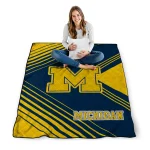 michigan wolverines arrow layers blue quilt blanket best selling