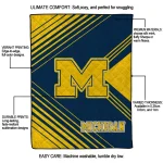 michigan wolverines arrow layers blue quilt blanket best selling