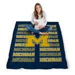 michigan wolverines bold red blue quilt blanket best selling