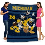 michigan wolverines disney football blue quilt blanket best selling