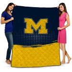 michigan wolverines dot illusion blue quilt blanket best selling