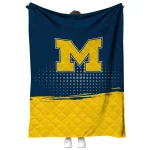 michigan wolverines dot illusion blue quilt blanket best selling