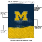 michigan wolverines dot illusion blue quilt blanket best selling