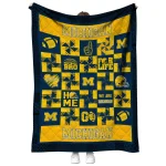 michigan wolverines helmet heart blue quilt blanket best selling