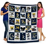 michigan wolverines mickey mouse motif blue white quilt blanket best selling