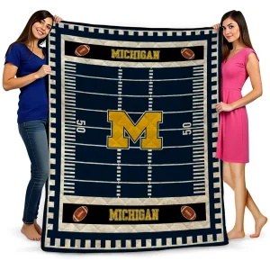 michigan wolverines mickey player blue quilt blanket best selling