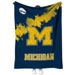 michigan wolverines paint trail blue quilt blanket best selling
