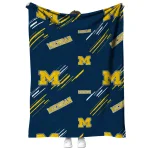 michigan wolverines sketch lines blue quilt blanket best selling