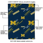 michigan wolverines sketch lines blue quilt blanket best selling