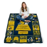 michigan wolverines snoopy love blue quilt blanket best selling