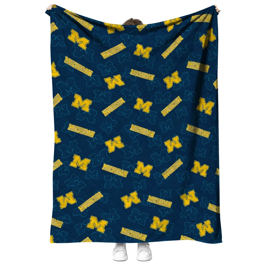 michigan wolverines solid classic blue quilt blanket fashion forward michigan wolverines solid classic blue quilt blanket fashion forward