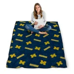 michigan wolverines solid classic blue quilt blanket best selling