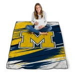 michigan wolverines wild lines blue white quilt blanket best selling