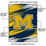 michigan wolverines wild lines blue white quilt blanket best selling