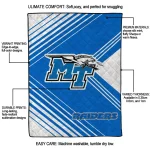 middle tennessee blue raiders arrow layers blue quilt blanket best selling