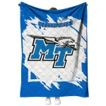 middle tennessee blue raiders block border blue quilt blanket best selling